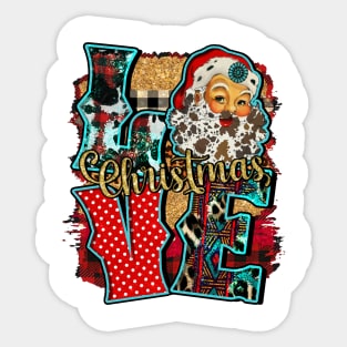 Western Christmas Love Sticker